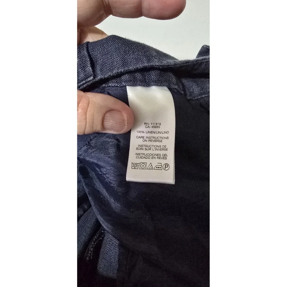 Michael Kors Linen Wide Leg Pants Women's Size 8‎ Blue Casual Summer Lagenlook